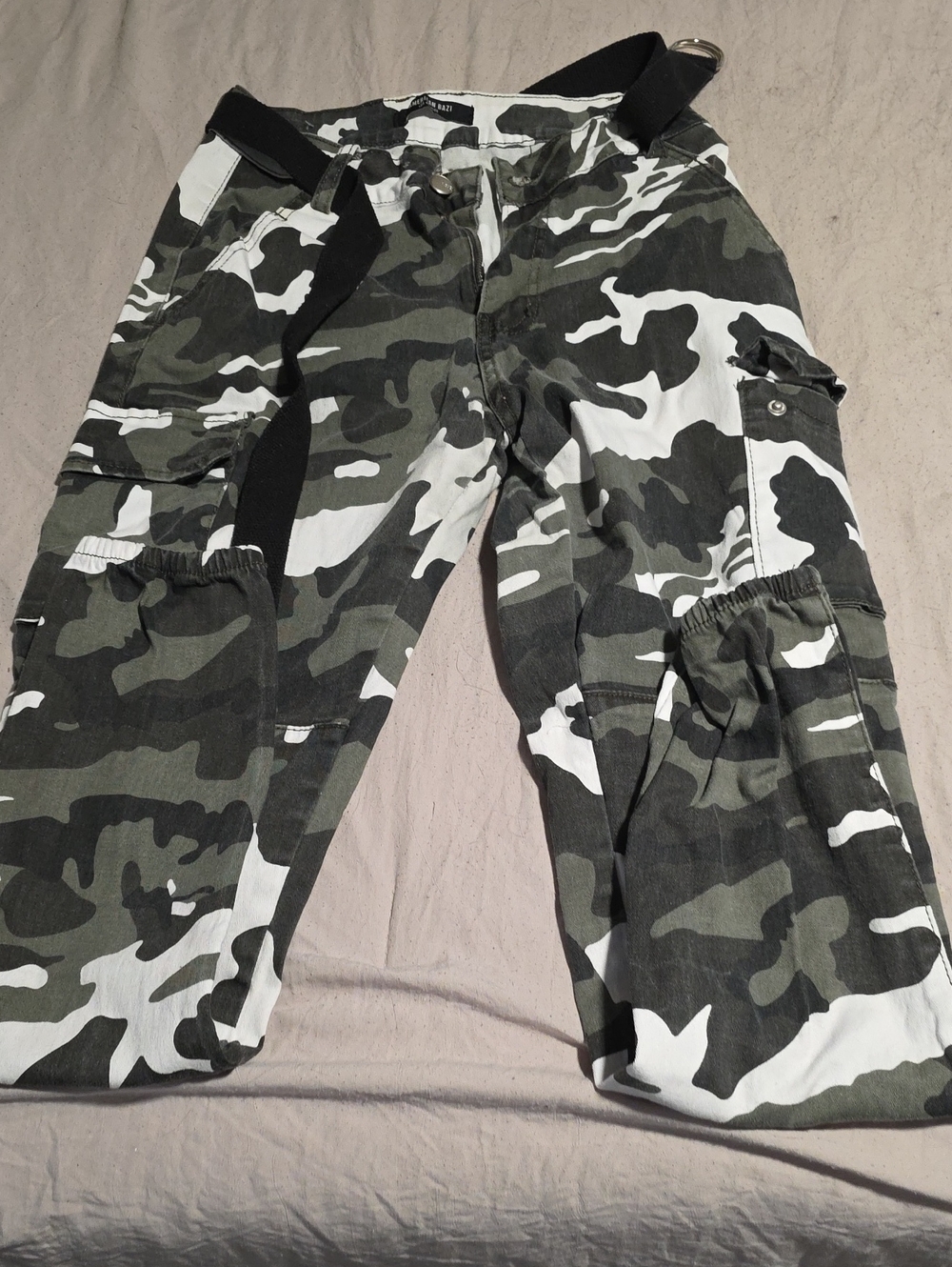 American Bazi Men's Camouflage Cargo Pants - Green & Black